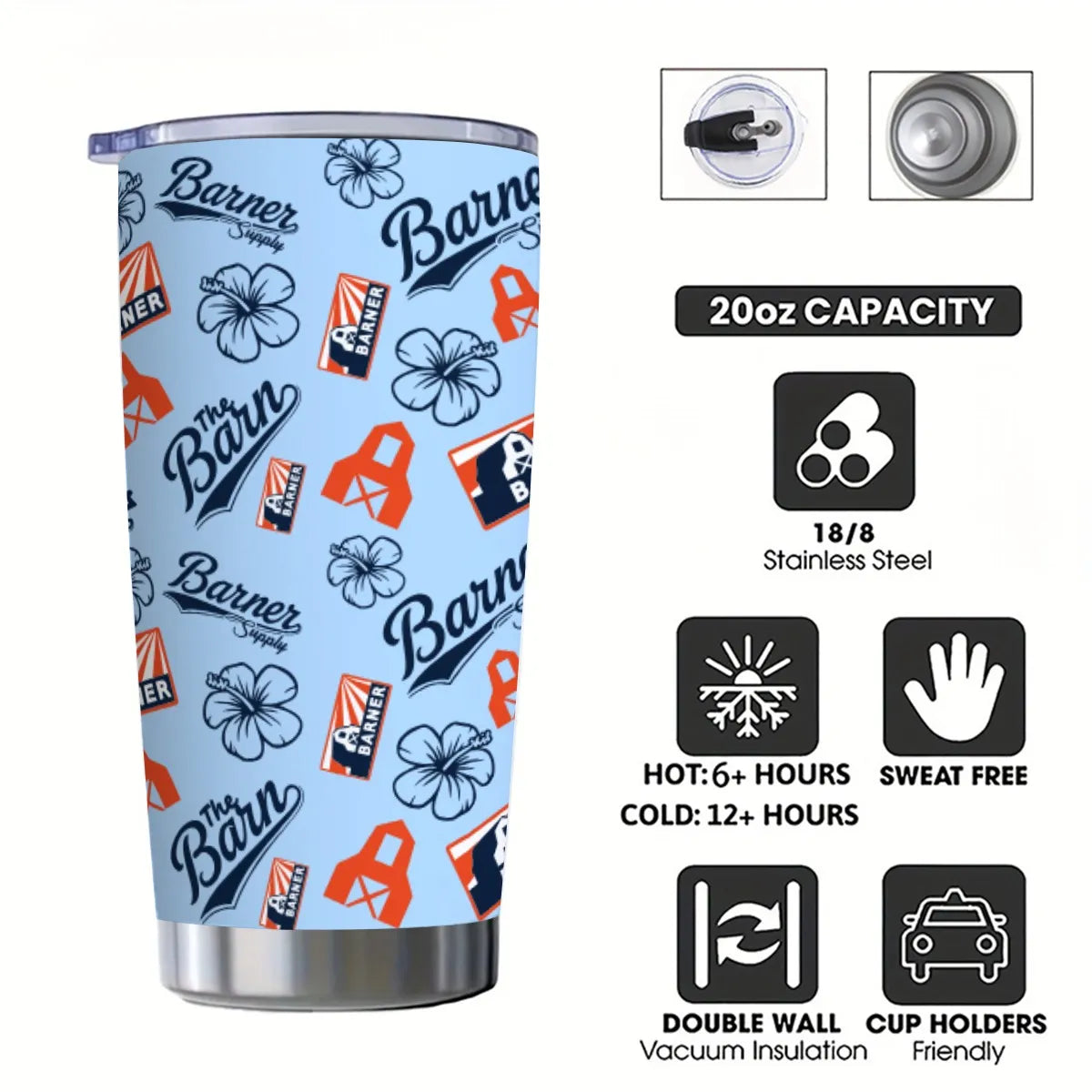PRE ORDER - Shipping Week of 8/25 - Ultimate Barner 20z Steel Insulated Tumbler with Sliding Lid