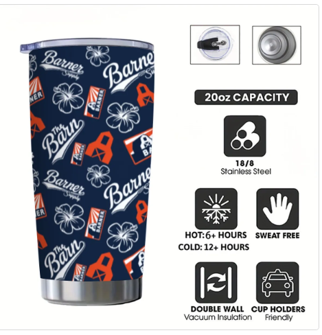 PRE ORDER - Ultimate Barner 20z Steel Insulated Tumbler with Sliding Lid