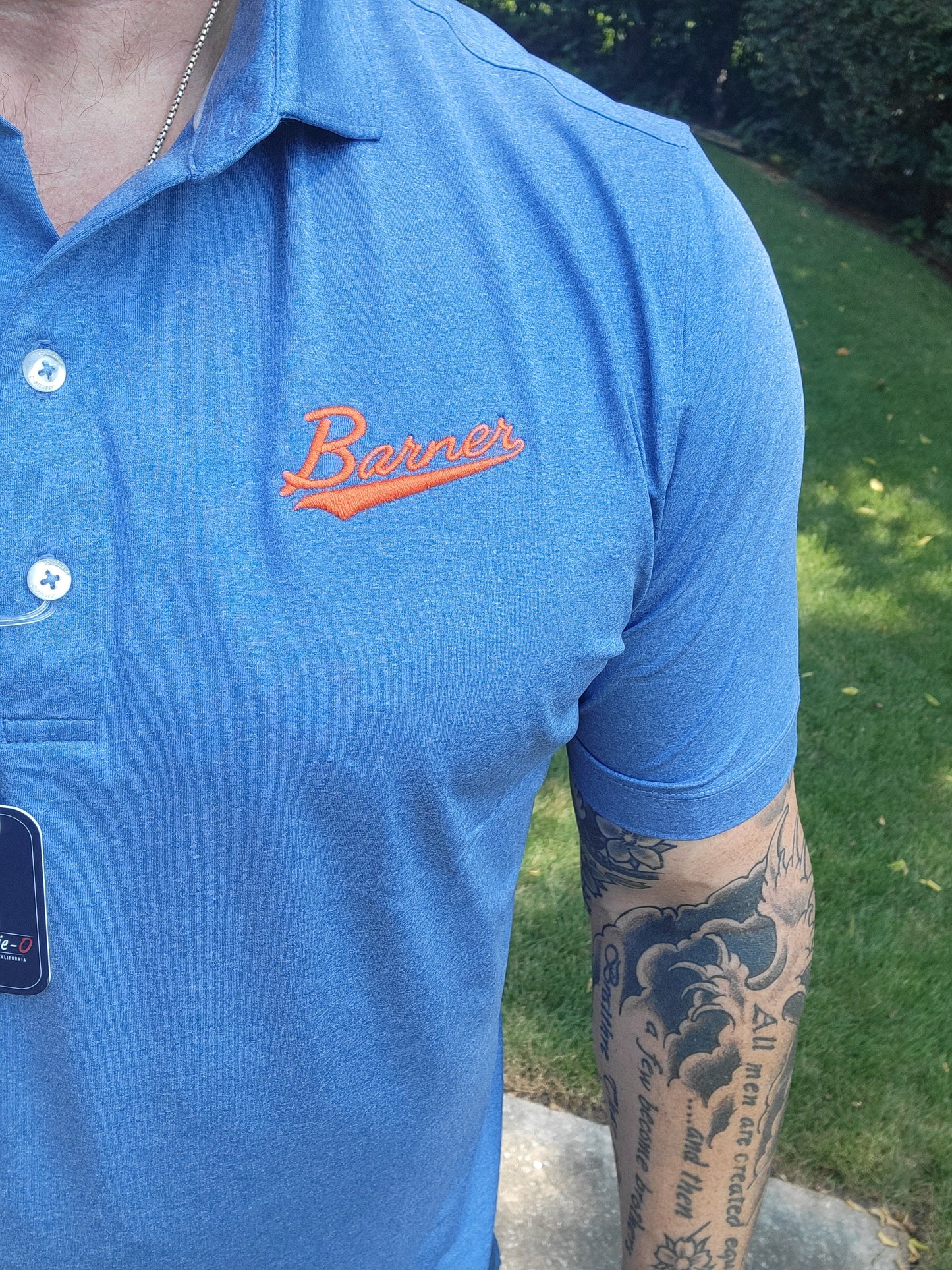 Johnnie-O Birdie Polo Script Logo - Lake Blue