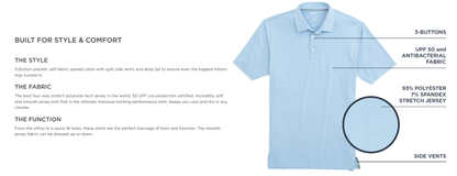 Johnnie-O Birdie Polo Script Logo - Lake Blue