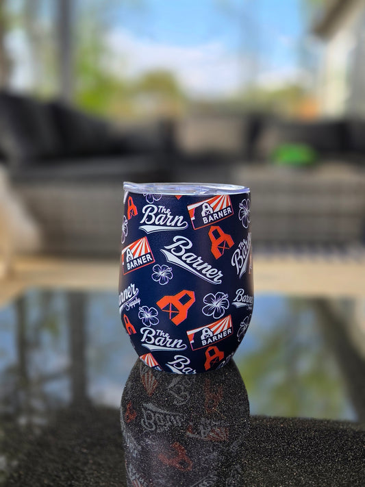 Barner Pattern double walled/ insulated wine Tumbler - 12 oz